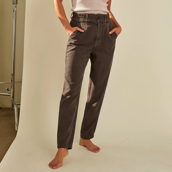 AMO Drapey Trouser in Washed Black 28 - Picture 8 of 14